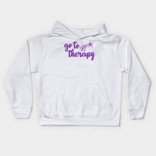 Go To Therapy Purple Shooting Star Kids Hoodie